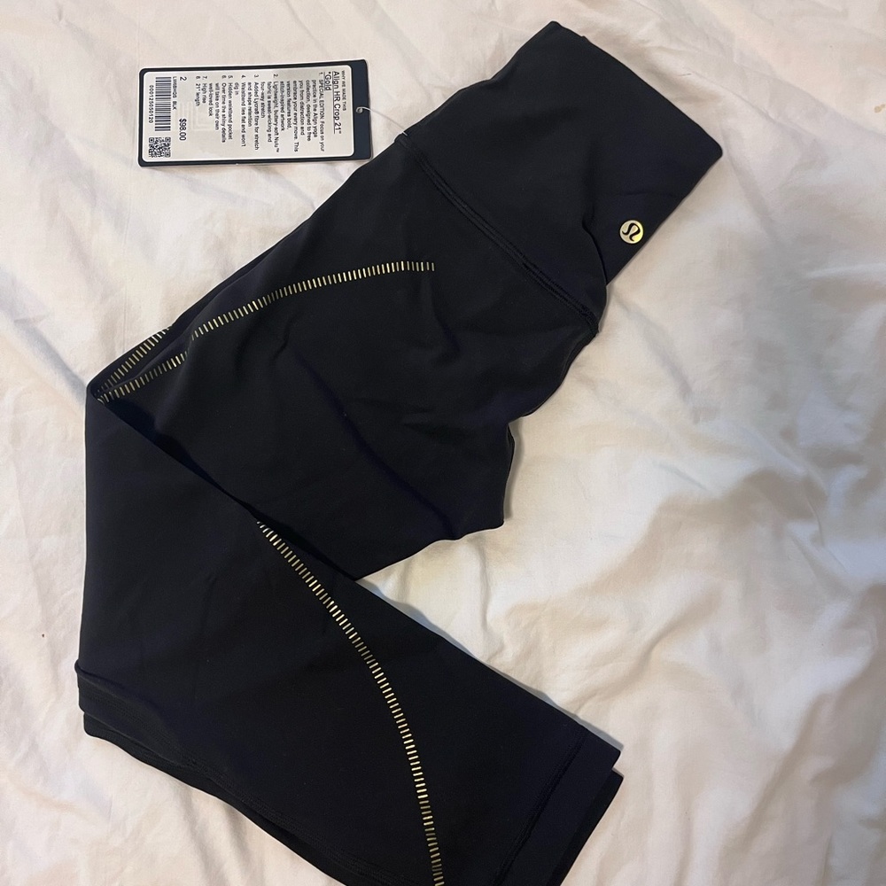 lululemon athletica align Black Leggings with Metallic Accents